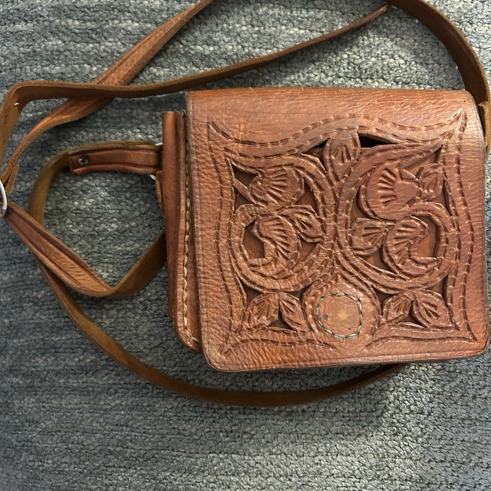 Tooled leather purse